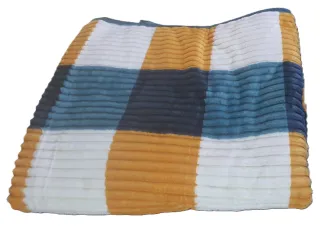 Manta de Cama con corderito acanalada